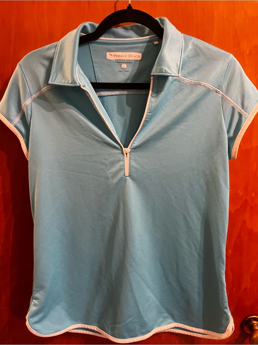 Pebble Beach Light Blue Short Sleeve Polo golf tennis